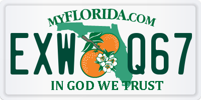 FL license plate EXWQ67