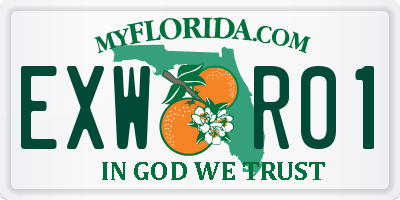 FL license plate EXWR01