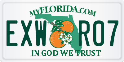 FL license plate EXWR07