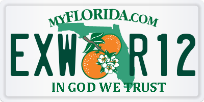 FL license plate EXWR12