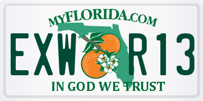 FL license plate EXWR13