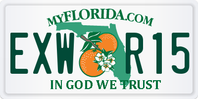 FL license plate EXWR15
