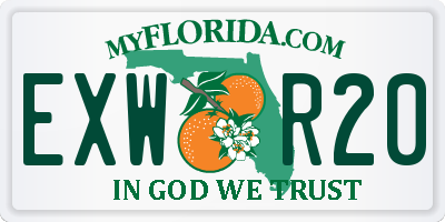 FL license plate EXWR20