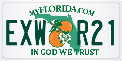 FL license plate EXWR21
