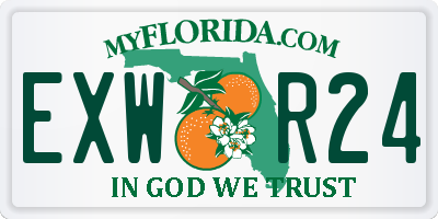 FL license plate EXWR24
