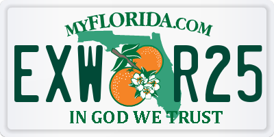 FL license plate EXWR25