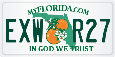 FL license plate EXWR27