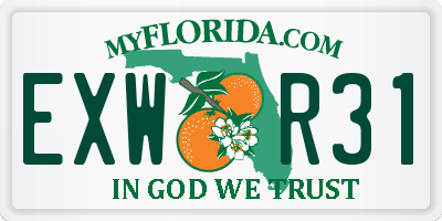 FL license plate EXWR31