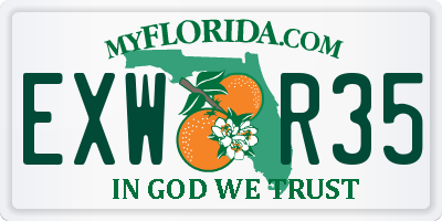 FL license plate EXWR35
