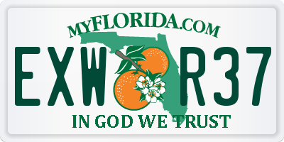 FL license plate EXWR37