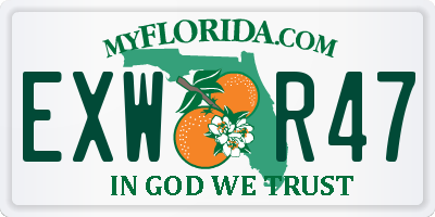 FL license plate EXWR47