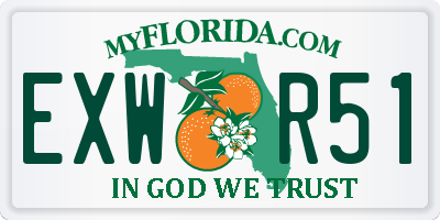 FL license plate EXWR51