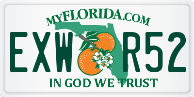 FL license plate EXWR52