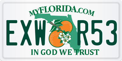 FL license plate EXWR53