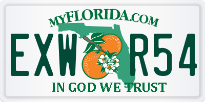 FL license plate EXWR54