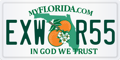 FL license plate EXWR55