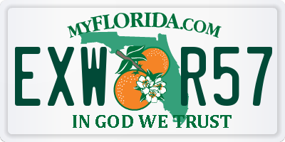 FL license plate EXWR57