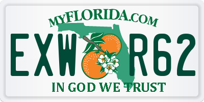 FL license plate EXWR62