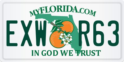 FL license plate EXWR63