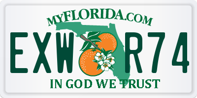 FL license plate EXWR74