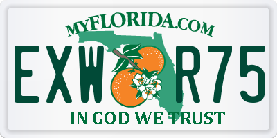 FL license plate EXWR75
