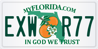 FL license plate EXWR77