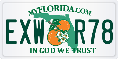 FL license plate EXWR78
