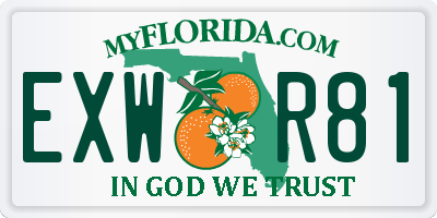 FL license plate EXWR81