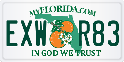 FL license plate EXWR83
