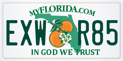 FL license plate EXWR85
