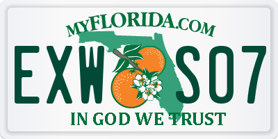 FL license plate EXWS07