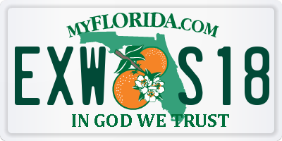 FL license plate EXWS18