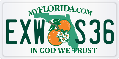 FL license plate EXWS36