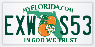 FL license plate EXWS53