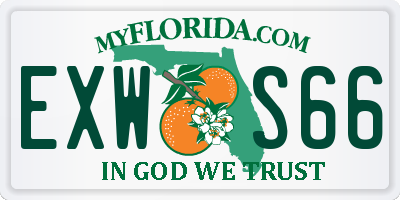 FL license plate EXWS66