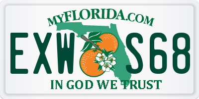 FL license plate EXWS68