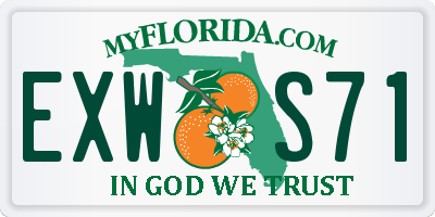 FL license plate EXWS71