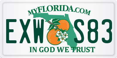 FL license plate EXWS83