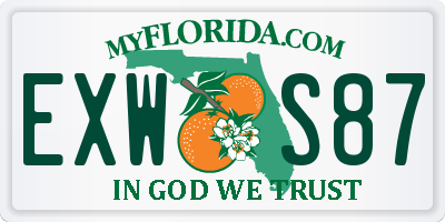 FL license plate EXWS87