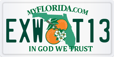 FL license plate EXWT13