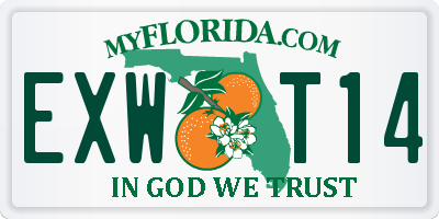 FL license plate EXWT14