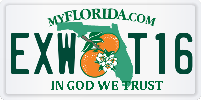 FL license plate EXWT16