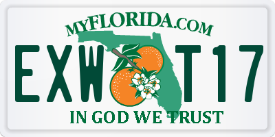 FL license plate EXWT17