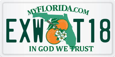 FL license plate EXWT18