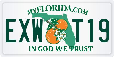 FL license plate EXWT19