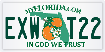 FL license plate EXWT22