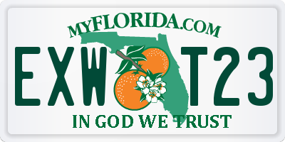 FL license plate EXWT23