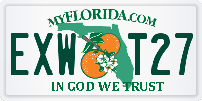 FL license plate EXWT27