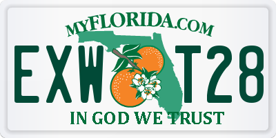 FL license plate EXWT28