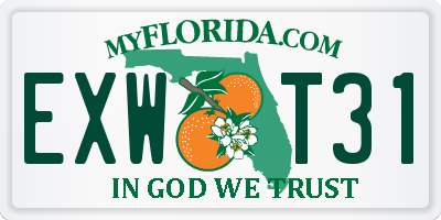 FL license plate EXWT31